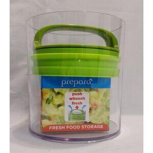 Prepara Evak Fresh Saver, Small-Short Airless Canister with Green Handle 1 Qt.